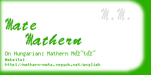 mate mathern business card